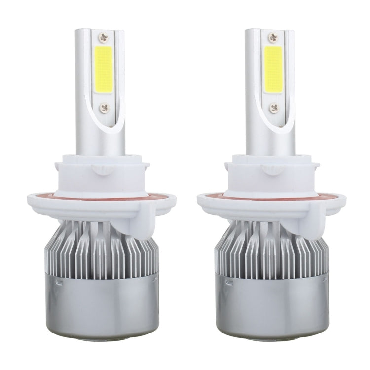2 PCS H13 18W 1800 LM 6000K IP68 Canbus Constant Current Car LED Headlight with 2 COB Lamps, DC 9-36V(White Light)