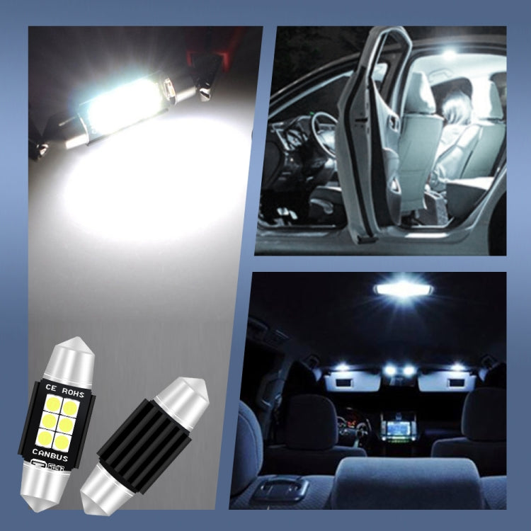 2 PCS 36mm DC12V-24V 3W 6000K 660LM 6LEDs SMD-3030 Car Reading Lamp / License Plate Light - free shipping - PMC TechLife - Order now!