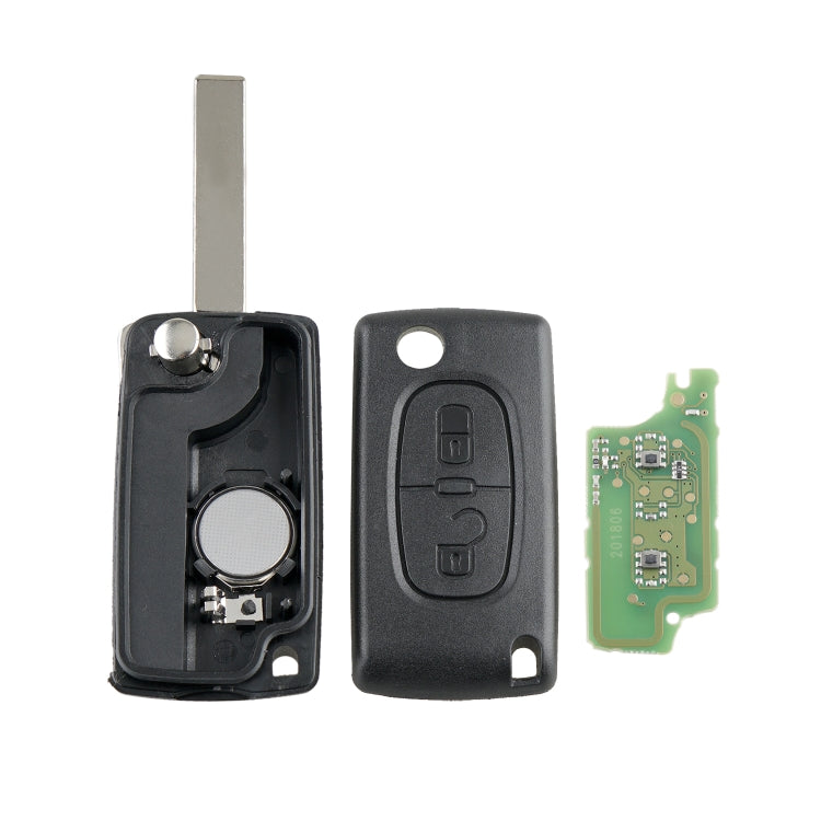 For PEUGEOT 2 Buttons Intelligent Remote Control Car Key with PCF7961 Integrated Chip & Battery & Holder & Slotted Key Blade & ASK Signal, Frequency: 433MHz - Remote Car Key by PMC TechLife | Online Shopping South Africa | PMC TechLife | Buy Now Pay Later Mobicred