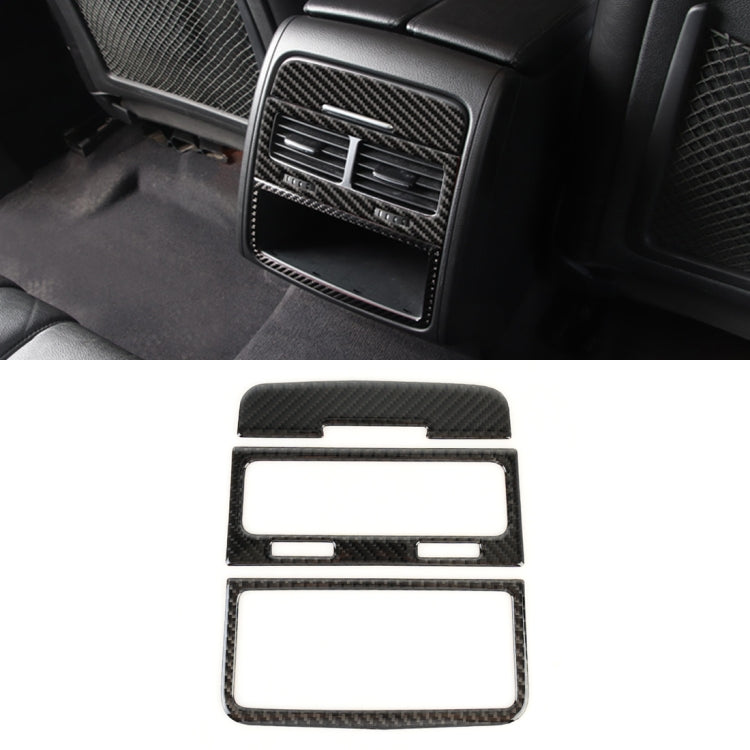 3 PCS Car Carbon Fiber Rear Air Outlet Decorative Sticker for Volkswagen Touareg 2011-2018