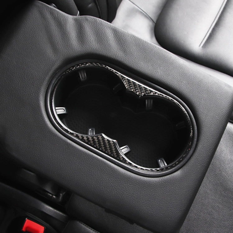 Car Carbon Fiber Rear Armrest Water Cup Holder Panel Decorative Sticker for Volkswagen Touareg 2011-2018 - Car Interior Mouldings by PMC Jewellery | Online Shopping South Africa | PMC Jewellery | Buy Now Pay Later Mobicred