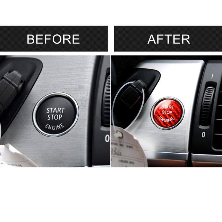 Car Engine Start Key Push Button Cover Trim Carbon Fiber Sticker Decoration for BMW F / G Chassis (Red) - Decoration Rings by PMC TechLife | Online Shopping South Africa | PMC TechLife
