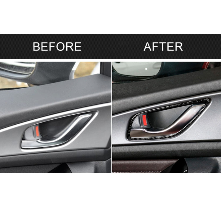 4 PCS Car Carbon Fiber Door Inner Handle Frame Decorative Sticker for Mazda Axela 2014 / 2017-2018 - Car Interior Mouldings by PMC TechLife | Online Shopping South Africa | PMC TechLife | Buy Now Pay Later Mobicred