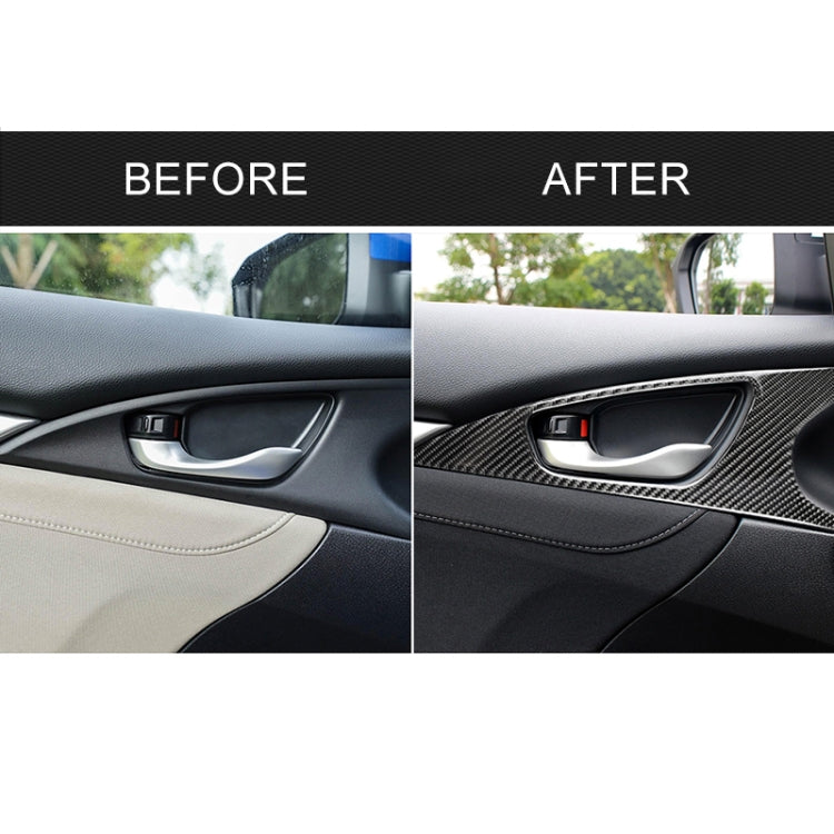 2 PCS Car Carbon Fiber Door Inner Handle Wrist Panel Decorative Sticker for Honda Tenth Generation Civic 2016-2019 - Car Interior Mouldings by PMC TechLife | Online Shopping South Africa | PMC TechLife | Buy Now Pay Later Mobicred