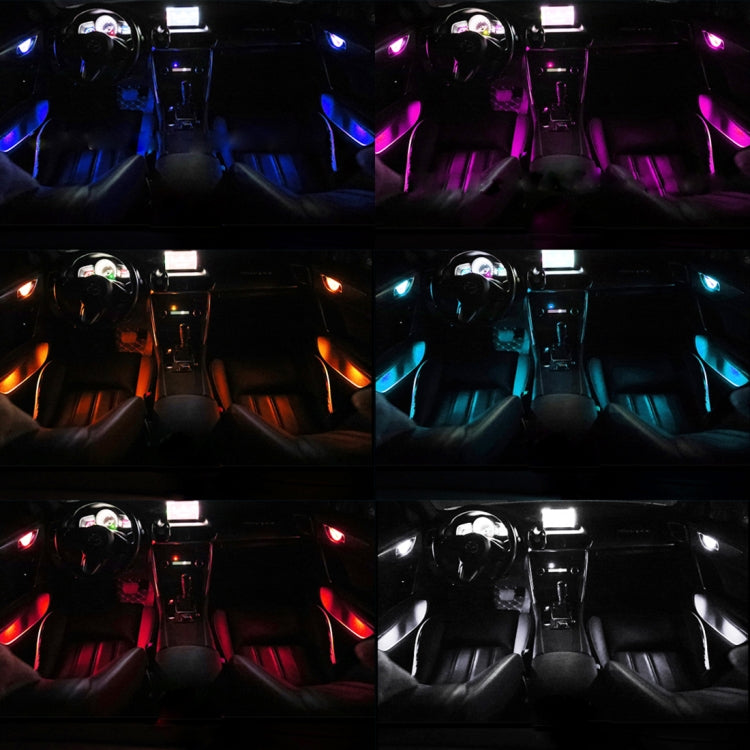 4 PCS Universal Car Colorful LED Inner Handle Light Atmosphere Lights Decorative Lamp DC12V / 0.5W Cable Length: 70cm (Colour) - free shipping - PMC TechLife - Order now!