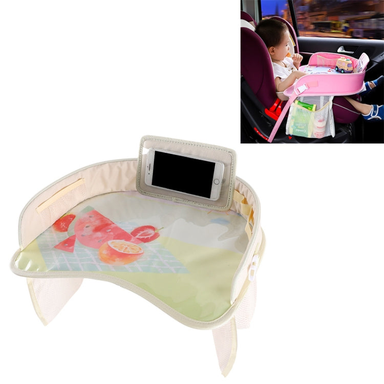 Children Water-resistant Dining Table Toy Organizer Baby Safety Tray Tourist Painting Holder with Touch Screen Transparent Bag (Fruit)