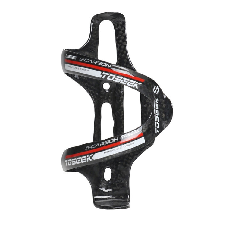 TOSEEK Gloss Full Carbon Fiber Road Bicycle Water Bottle Holder(Red)