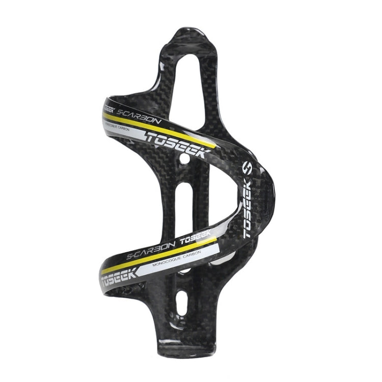 TOSEEK Gloss Full Carbon Fiber Road Bicycle Water Bottle Holder(Yellow)