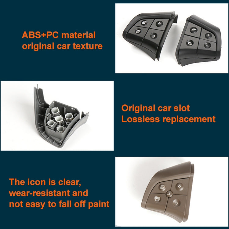 Car Left Side 5-button Steering Wheel Switch Buttons Panel 1648200010 for Mercedes-Benz W164, Left Driving (Coffee)