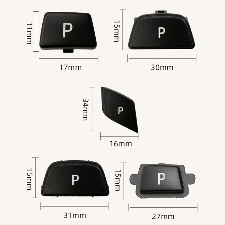 Car Gear Lever Auto Parking Button Letter P Cap for BMW 5 Series 2002-2010, Left Driving(Red)