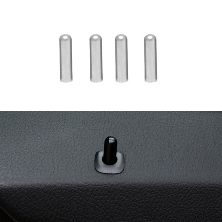 4 in 1 Car Door Latch Pin Door Screw Knob Cap Cover Trim for BMW F10, Left Driving (Silver)