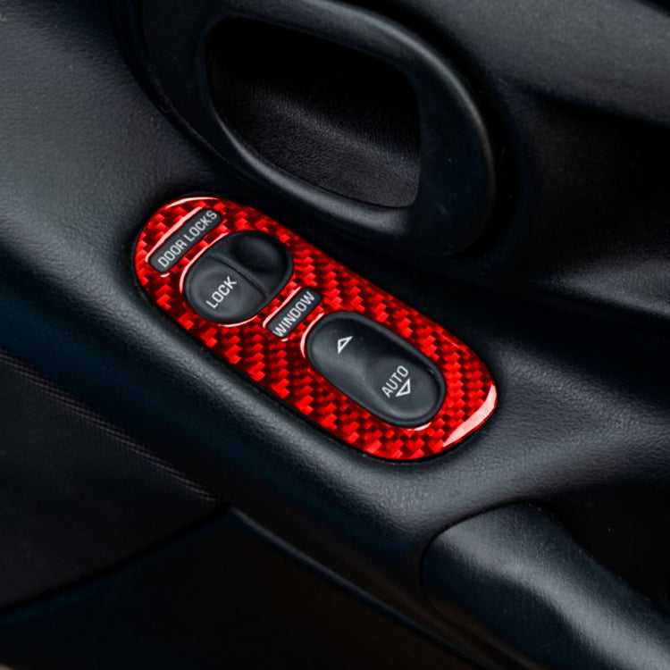 2 in 1 Car Carbon Fiber Door Control Panel Sticker Set B for Chevrolet Corvette C5 1998-2004, Left Drive(Red) - Car Interior Mouldings by PMC TechLife | Online Shopping South Africa | PMC TechLife | Buy Now Pay Later Mobicred
