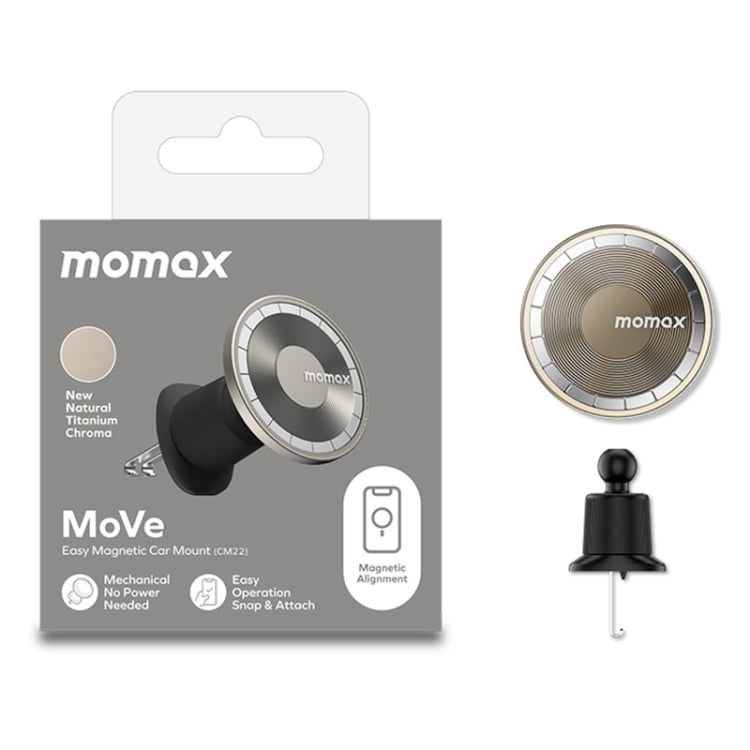 MOMAX MoVe Universal Transparent Magnetic Air Outlet Car Holder (Gold) - Universal Car Holders by MOMAX | Online Shopping South Africa | PMC TechLife | Buy Now Pay Later Mobicred