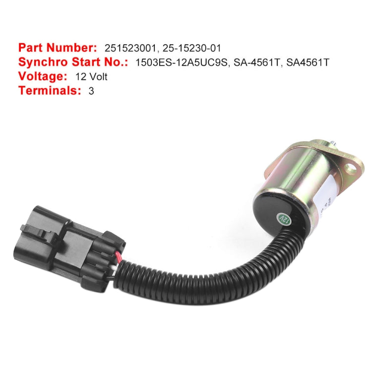 Excavator Fuel Shutdown Shut Off Solenoid Valve for Kubota V1505 R90 1503ES-12A5UC9S - Engine Fittings by PMC TechLife | Online Shopping South Africa | PMC TechLife | Buy Now Pay Later Mobicred