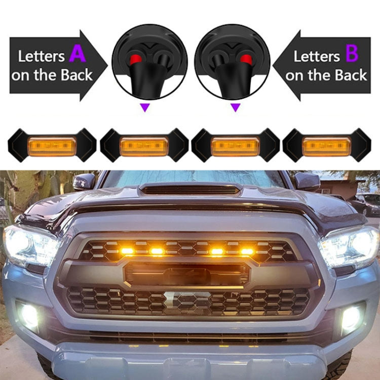 For Toyota Tacoma TRD 2016-2019 6 in 1 Car LED Front Grille Warning Lights, Daytime Running Lights & Wide Lights (Yellow Light) - free shipping - PMC TechLife - Order now!