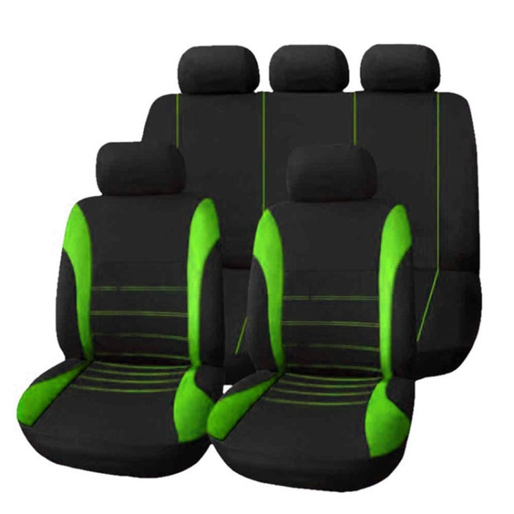 9 in 1 Universal Four Seasons Anti-Slippery Cushion Mat Set for 5 Seat Car, Style: Stitches (Green) - Seat Accessories by PMC TechLife | Online Shopping South Africa | PMC TechLife | Buy Now Pay Later Mobicred