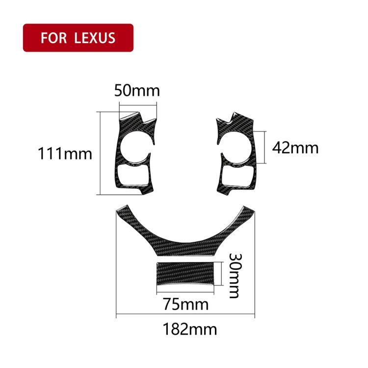 4 in 1 Car Carbon Fiber Steering Wheel Button Decorative Sticker for Lexus IS250 NX200 200t 300h, Left and Right Drive Universal