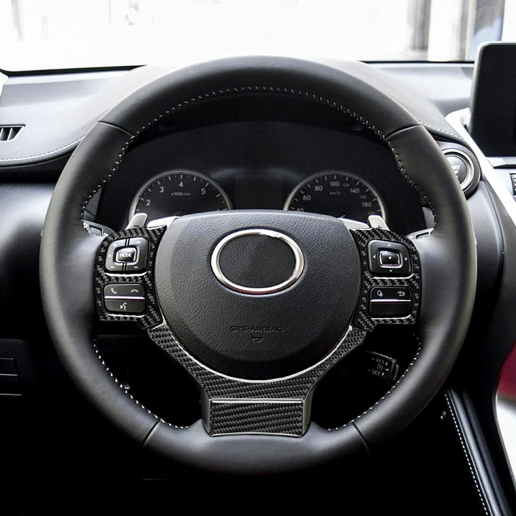 4 in 1 Car Carbon Fiber Steering Wheel Button Decorative Sticker for Lexus IS250 NX200 200t 300h, Left and Right Drive Universal - free shipping - PMC TechLife - Order now!