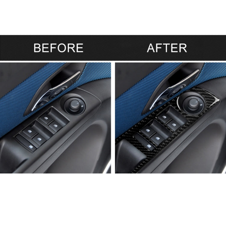 Car Carbon Fiber Window Lift Switch Panel Decorative Sticker for Chevrolet Cruze 2009-2015, Left Drive