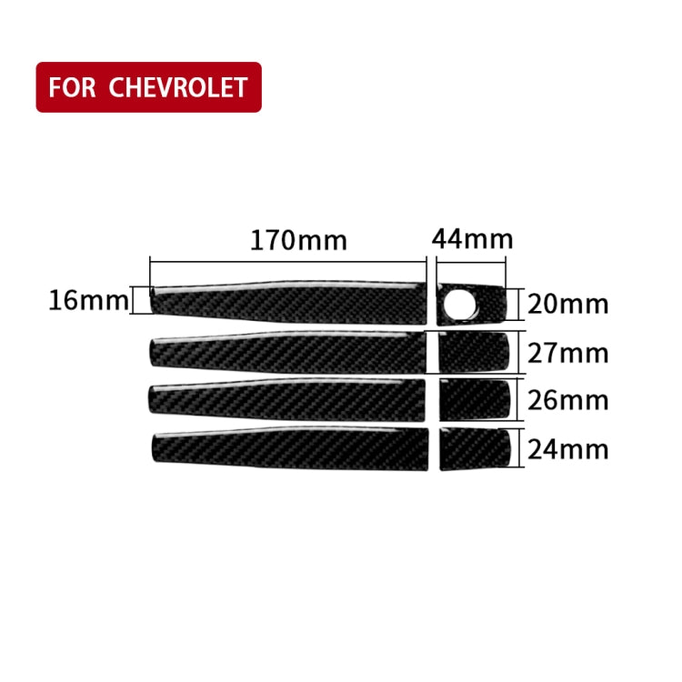 Car Carbon Fiber Door Handle Decorative Sticker for Chevrolet Cruze 2009-2015, Left and Right Drive Universal