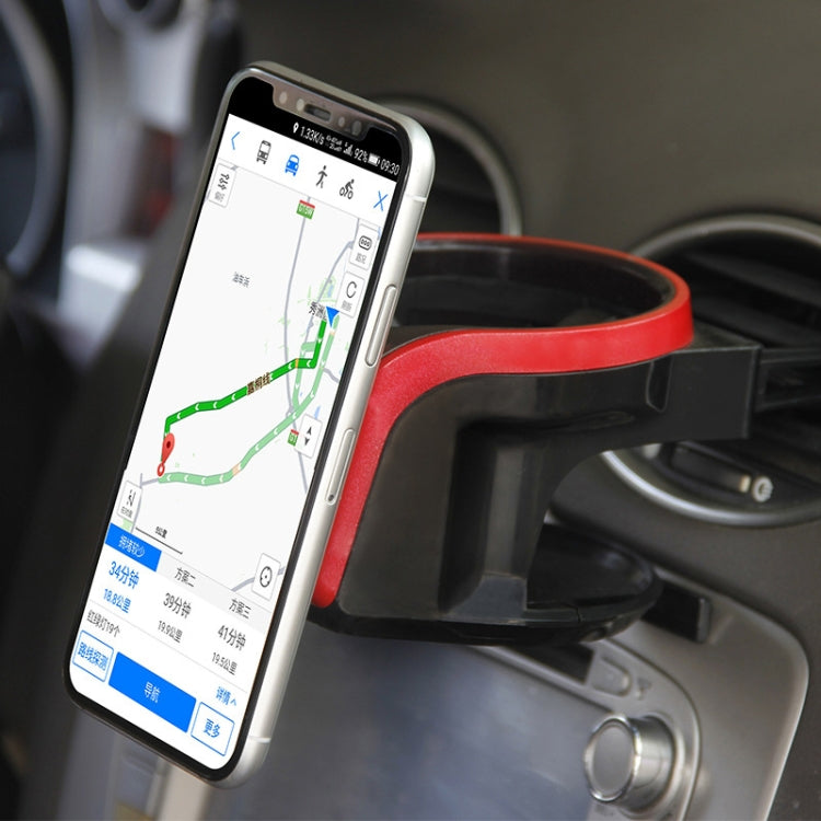 2 in 1 Car Air Outlet Magnetic Mount Beverage Cup Stand Phone Holder(Silver)