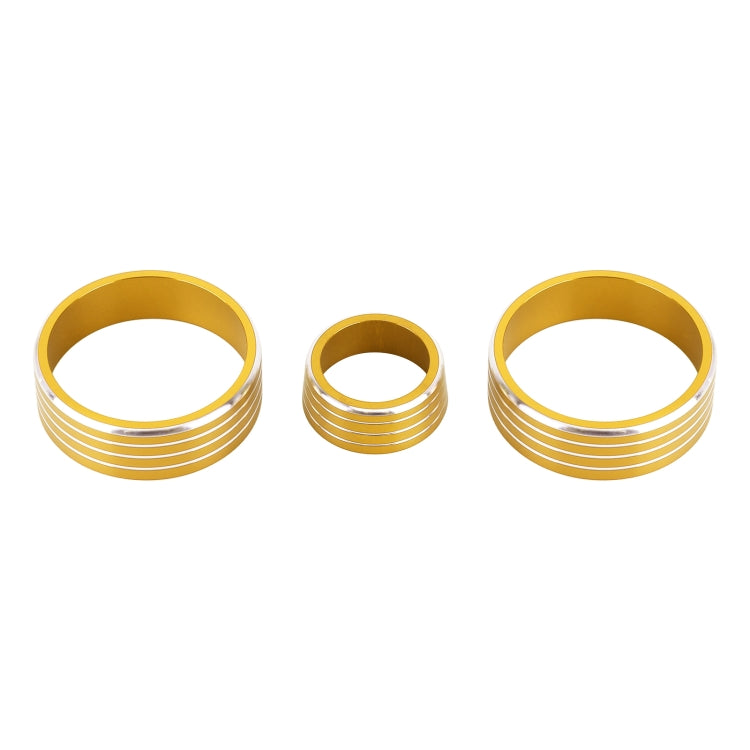 3 PCS Car Aluminum Alloy Air Conditioner Knob Case for Honda VEZEL / XR-V / Fit / GIENIA / City(Gold)