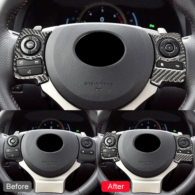 Car Carbon Fiber Steering Wheel Button Decorative Sticker for Lexus IS250 NX200 200t 300h 13-, Left Drive C Style