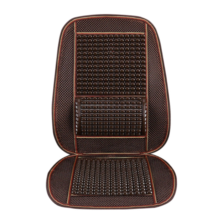 Car Seat Covers Summer Cool Imitation Wooden Beads Ventilation Breathable Seat Cushion(Coffee)