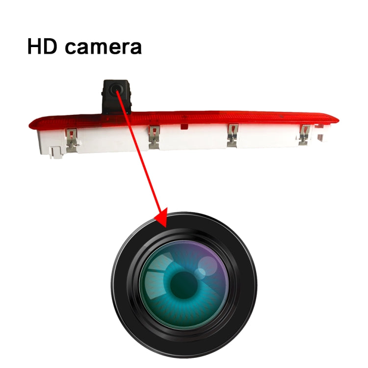 PZ473 Car Water-resistant 170 Degree Brake Light View Camera + 7 inch Rearview Monitor for Volkswagen T6 Single Door