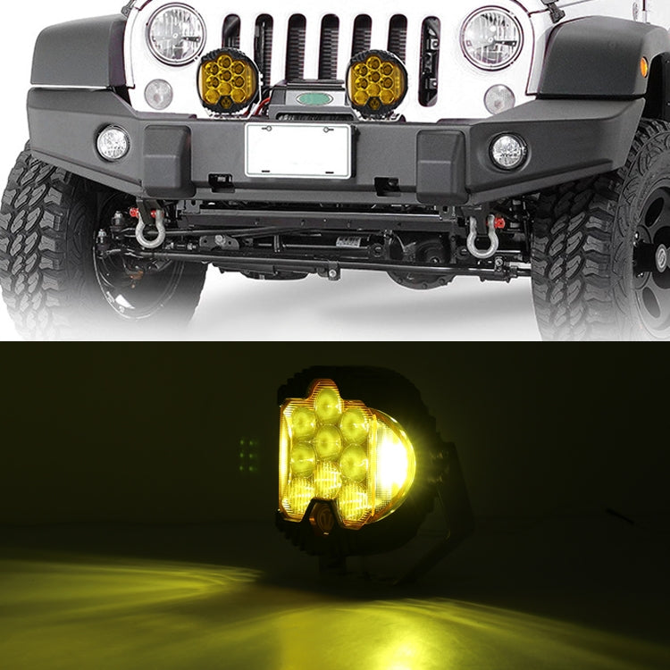 OL-1950Y 7 inch DC12V-30V 8000LM 6500K 90W Car LED Light on Three Sides Headlight for Jeep Wrangler (Gold Light) - Work Lights by PMC TechLife | Online Shopping South Africa | PMC TechLife | Buy Now Pay Later Mobicred