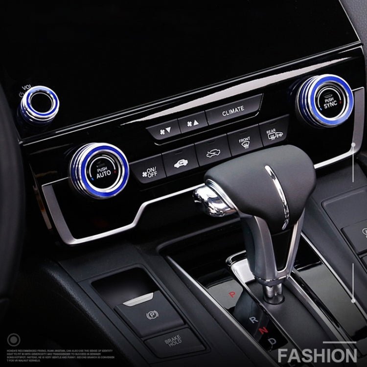 3 PCS Car Metal Air Conditioner Knob Case for Honda CR-V 2017-2021 (Blue)
