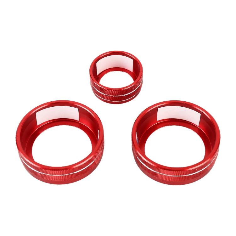 3 PCS Car Metal Air Conditioner Knob Case for Honda CR-V 2017-2021 (Red)