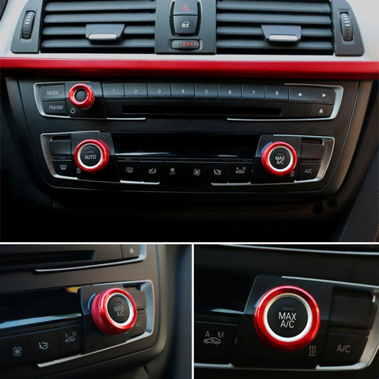 3 PCS Car Metal Air Conditioner Knob Case for BMW X1 / X2 / GT (Red) - Decoration Rings by PMC Jewellery | Online Shopping South Africa | PMC Jewellery | Buy Now Pay Later Mobicred