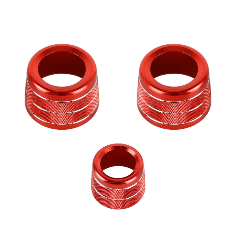 3 PCS / Set Air Conditioning Knob Metal Decorative Ring for BMW X3 / X4 / 5 Series / 7 Series / 6 Series GT (Red)