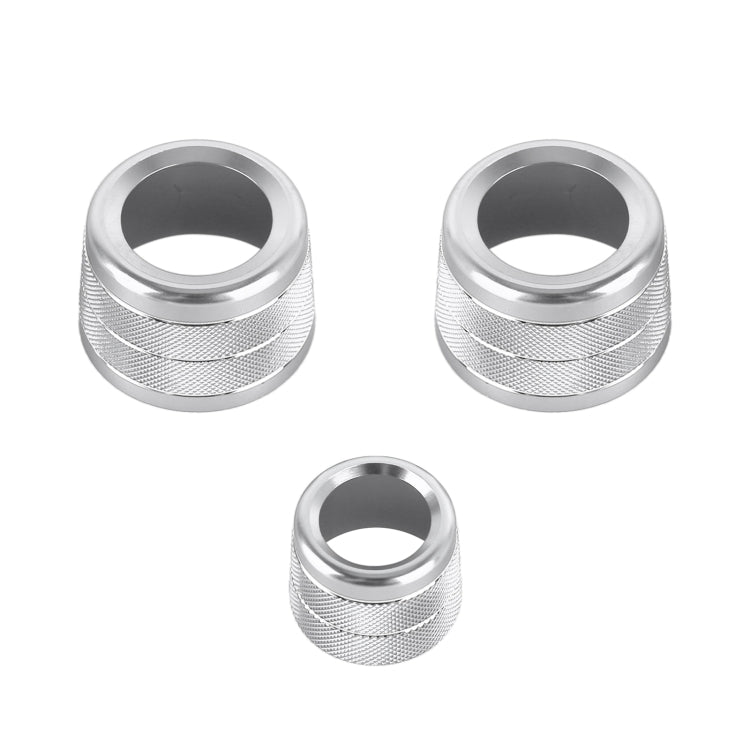 3 PCS / Set Air Conditioning Knob Metal Decorative Ring for BMW X3 / X4 / 5 Series / 7 Series / 6 Series GT (Silver)