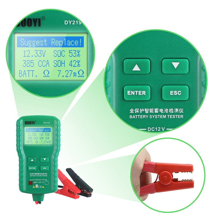 DUOYI DY219 Digital Battery Analyzer Car Fault Diagnostic Device Current and Voltage Detector - free shipping - PMC Jewellery - Order now!