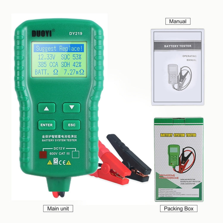 DUOYI DY219 Digital Battery Analyzer Car Fault Diagnostic Device Current and Voltage Detector - free shipping - PMC Jewellery - Order now!