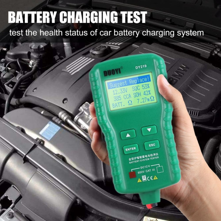 DUOYI DY219 Digital Battery Analyzer Car Fault Diagnostic Device Current and Voltage Detector - free shipping - PMC Jewellery - Order now!