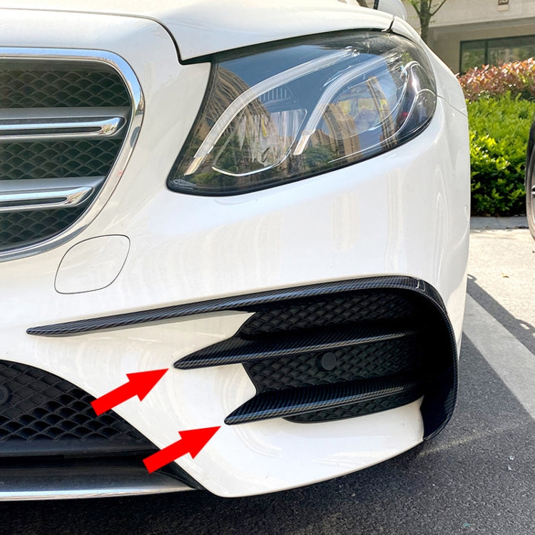 Car Front Bumper AMG Air Inlet Grille Decoration Sticker Strip for Mercedes-Benz E Class W213 2016-2020/E200/E260/E300 (Carbon Fiber Black)