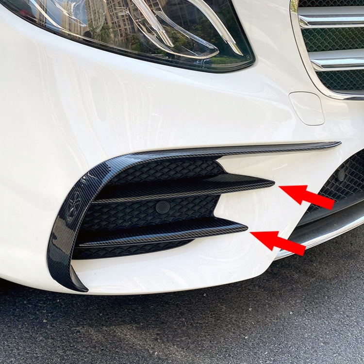 Car Front Bumper AMG Air Inlet Grille Decoration Sticker Strip for Mercedes-Benz E Class W213 2016-2020/E200/E260/E300 (Carbon Fiber Black)