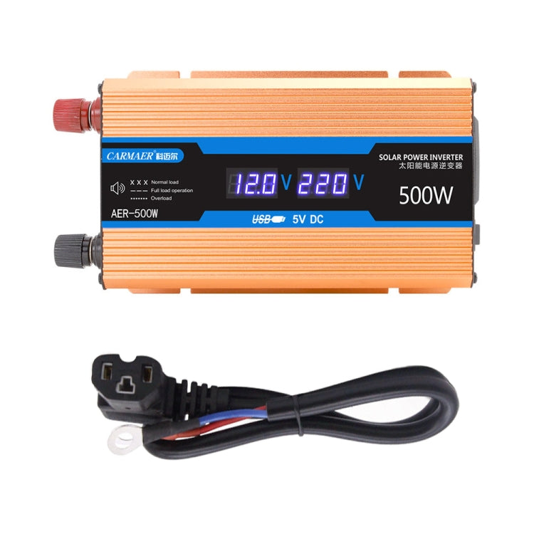 Carmaer Modified Sine Wave 60V to 220V 500W Car Multi-function Double Digital Display Inverter Household Power Converter