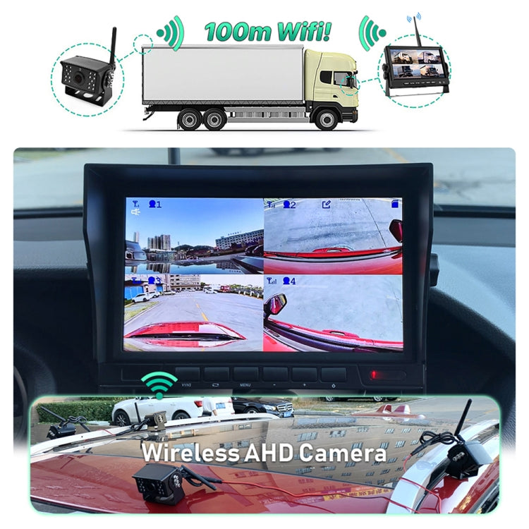 7 inch Car Digital Wireless Rear-view Split-screen Monitor Four Record - Rearview Monitors by PMC TechLife | Online Shopping South Africa | PMC TechLife | Buy Now Pay Later Mobicred