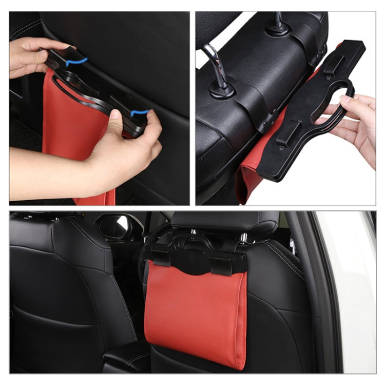 Car Multi-functional Hanging Front Trash Can with LED Light, 32 x 28cm (Wine Red)