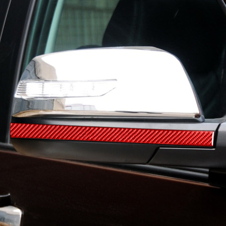 2 PCS / Set Carbon Fiber Car Rearview Mirror Anti Chafing Strip Decorative Sticker for Toyota Tundra 2014-2018,Left and Right Drive Universal(Red)