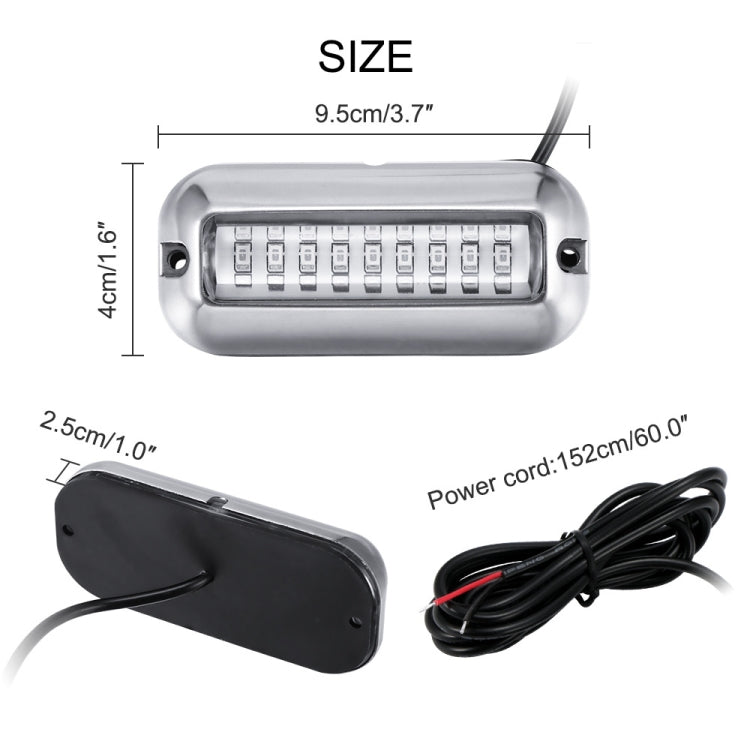 2 PCS MK-027 Ship / Yacht 10-30V 27LEDs Water-resistant Stainless Steel Underwater Light(Green Light)