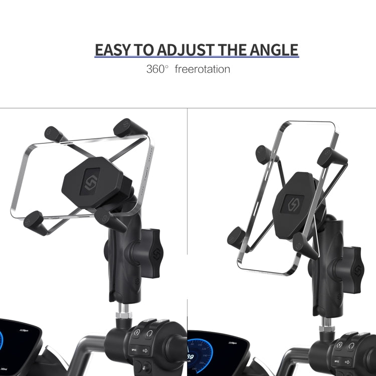 ZH-1558D1 Motorcycle M10 Ball Joint X-shape Aluminum Alloy Phone Holder - Holder by PMC TechLife | Online Shopping South Africa | PMC TechLife | Buy Now Pay Later Mobicred