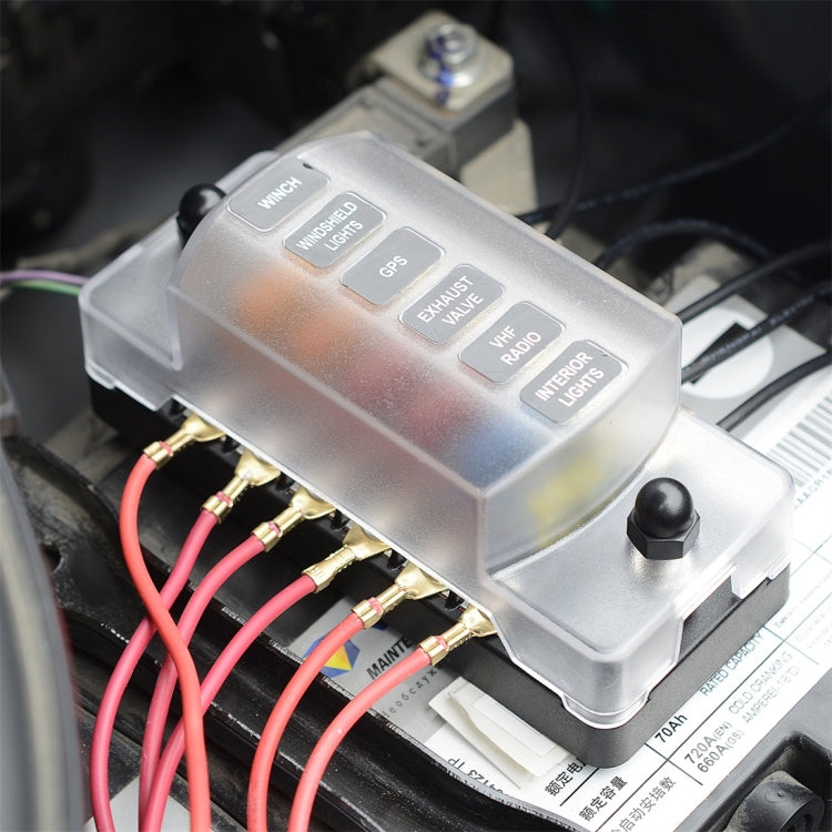 ZH-979A1 FB1903 1 In 1 Out 6 Ways No Distinction Positive Negative Fuse Box with 12 Fuses for Auto Car Truck Boat - free shipping - PMC TechLife - Order now!