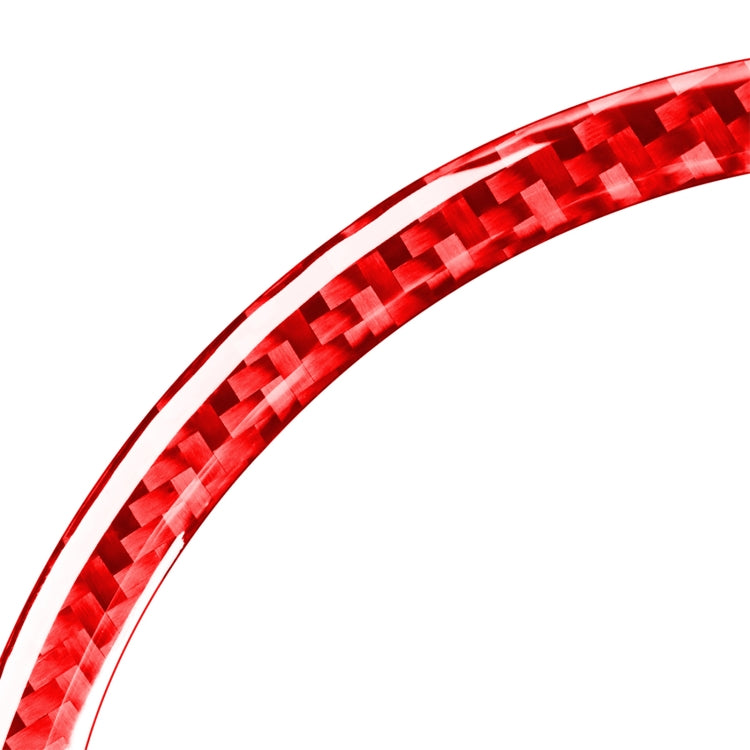 4 PCS Set for Honda CRV 2007-2011 Carbon Fiber Car Door Horn Ring Decorative Sticker,Left and Right Drive Universal (Red)