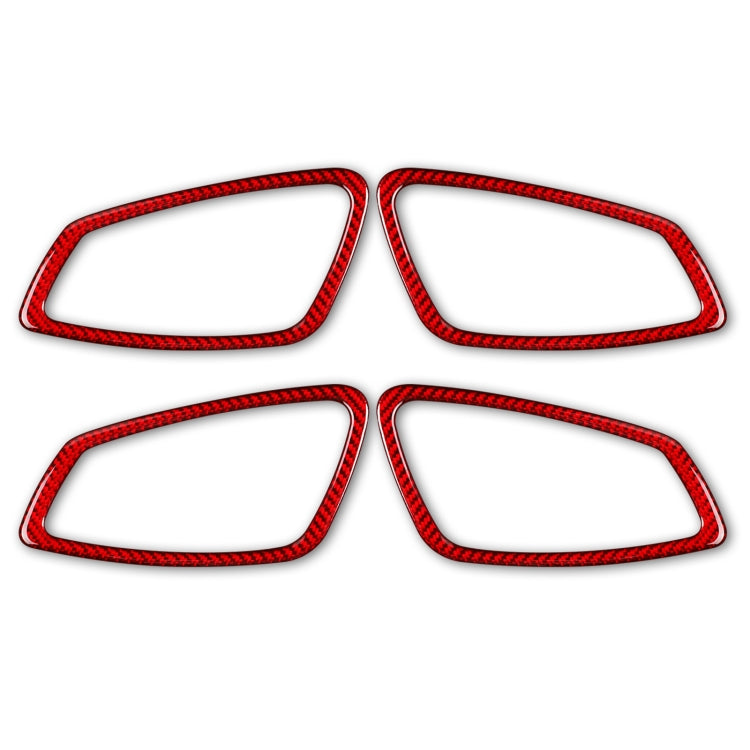 4 PCS Set for BMW 3 Series E90 Carbon Fiber Car Door Handle Decorative Sticker,Left and Right Drive(Red)