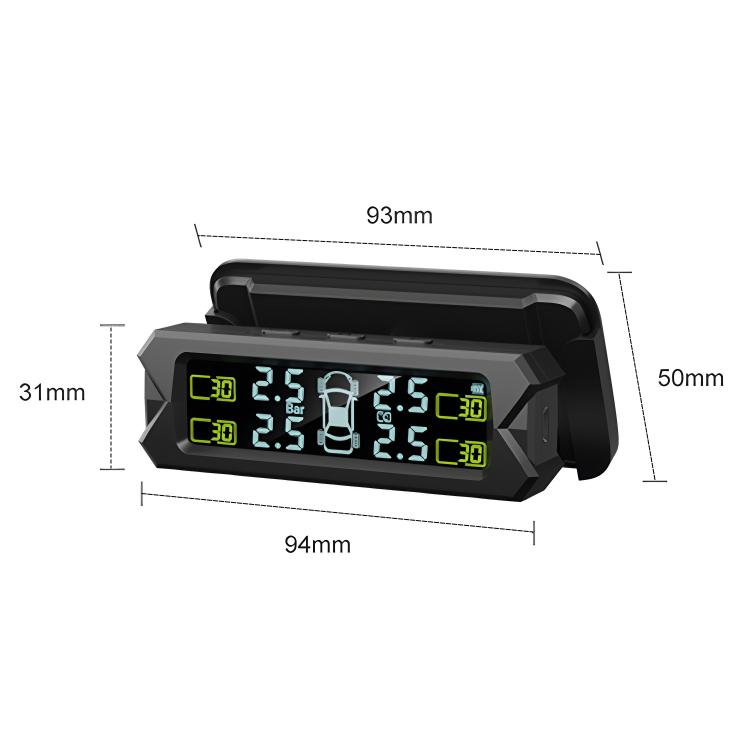 Car High Precision Solar Charging Tire Pressure Monitoring System TPMS, Built-in Voice Sensor - free shipping - PMC Jewellery - Order now!